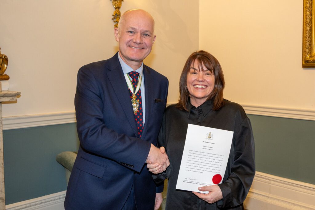 Melanie Brownlow being welcomed as a new freeman